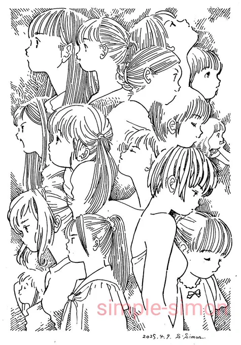 おはようございます☀️朝の再掲のお時間です。
"Profiles"
横顔の練習。反省点はありますが(いつもある)、わりと気持ち良く描けました☺️

本日も良い1日を! 