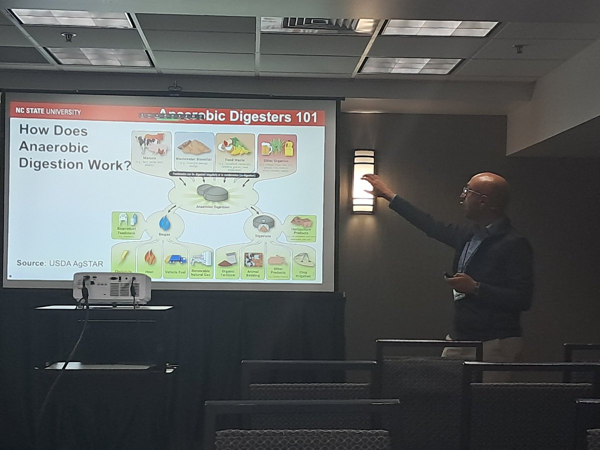 Catching about development of on farm digester training in North Carolina.