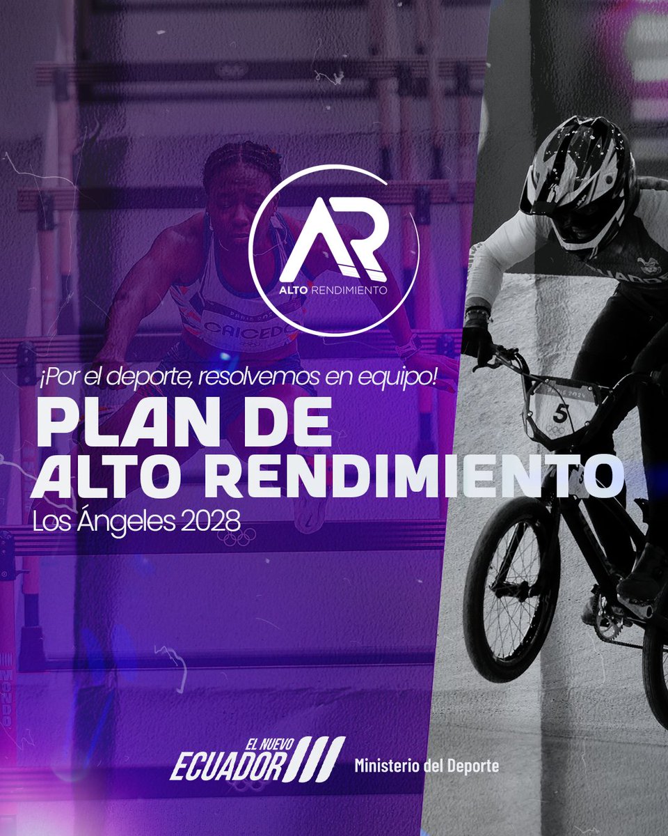 Apoyamos al crecimiento y formación de nuestros deportistas. 🙌

Con el nuevo Plan de #AltoRendimiento, trazamos la meta hacia #LosÁngeles2028. 🏅

#ElNuevoEcuadorResuelve