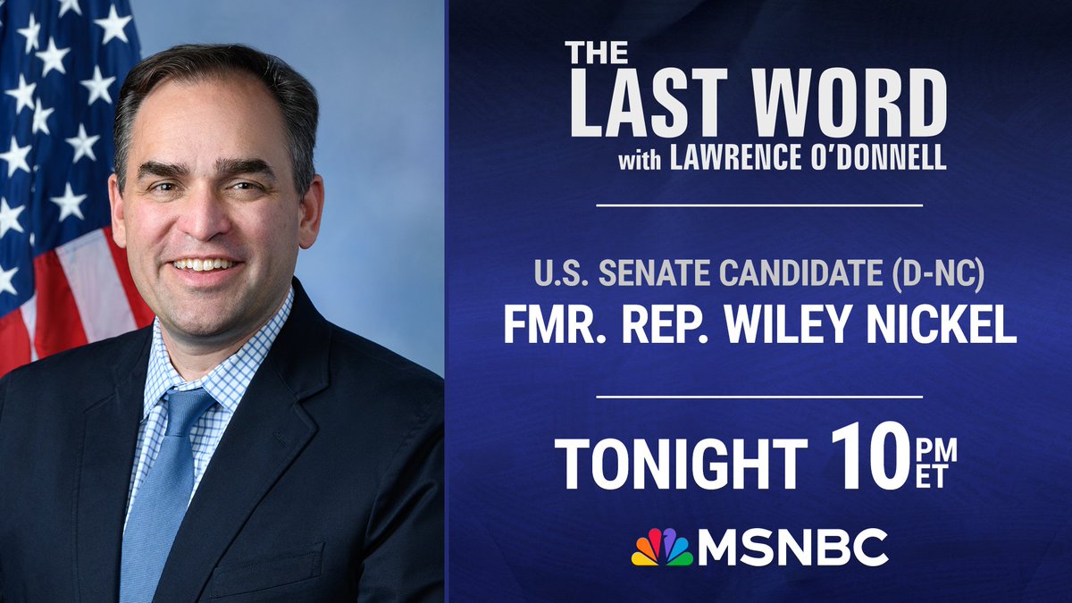 TheLastWord's tweet photo. TONIGHT: @WileyNickel joins @Lawrence on The #LastWord. Tune in! https://t.co/Qag4HOvPOI
