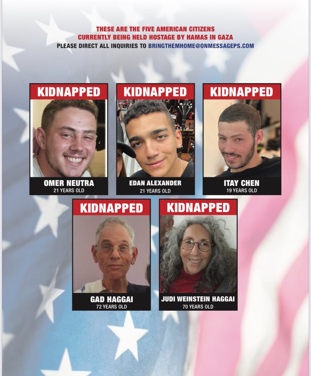 <a href="/VP/">Vice President JD Vance</a> 5 US hostages still in Gaza. Holding US citizens anywhere should be a liability and not an asset