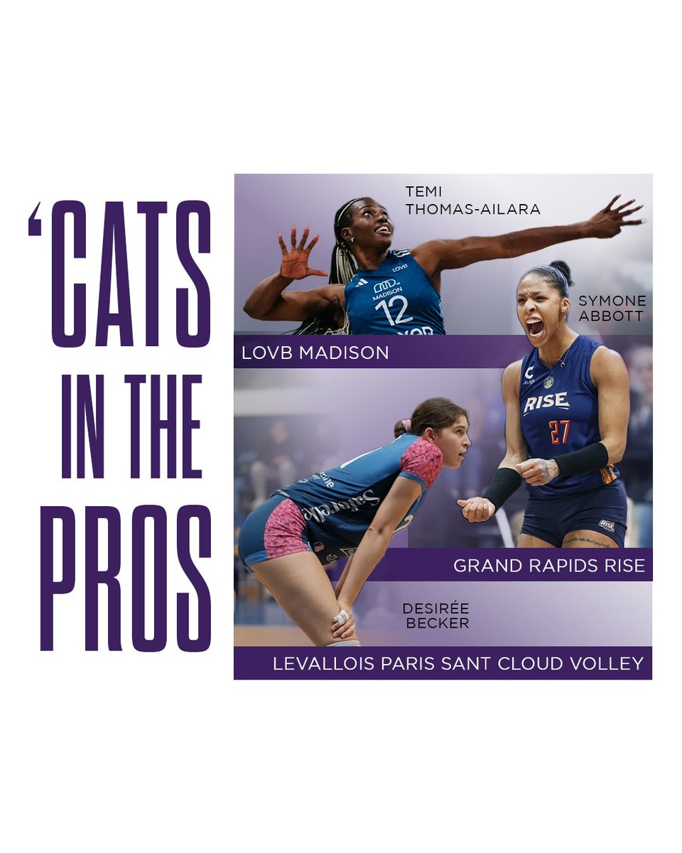 Good luck to our alumni as they wrap up their pro seasons!

- Temi Thomas-Ailara '23
- Symone Abbott '18
- Desirée Becker '23

#GoCats | #ProCats