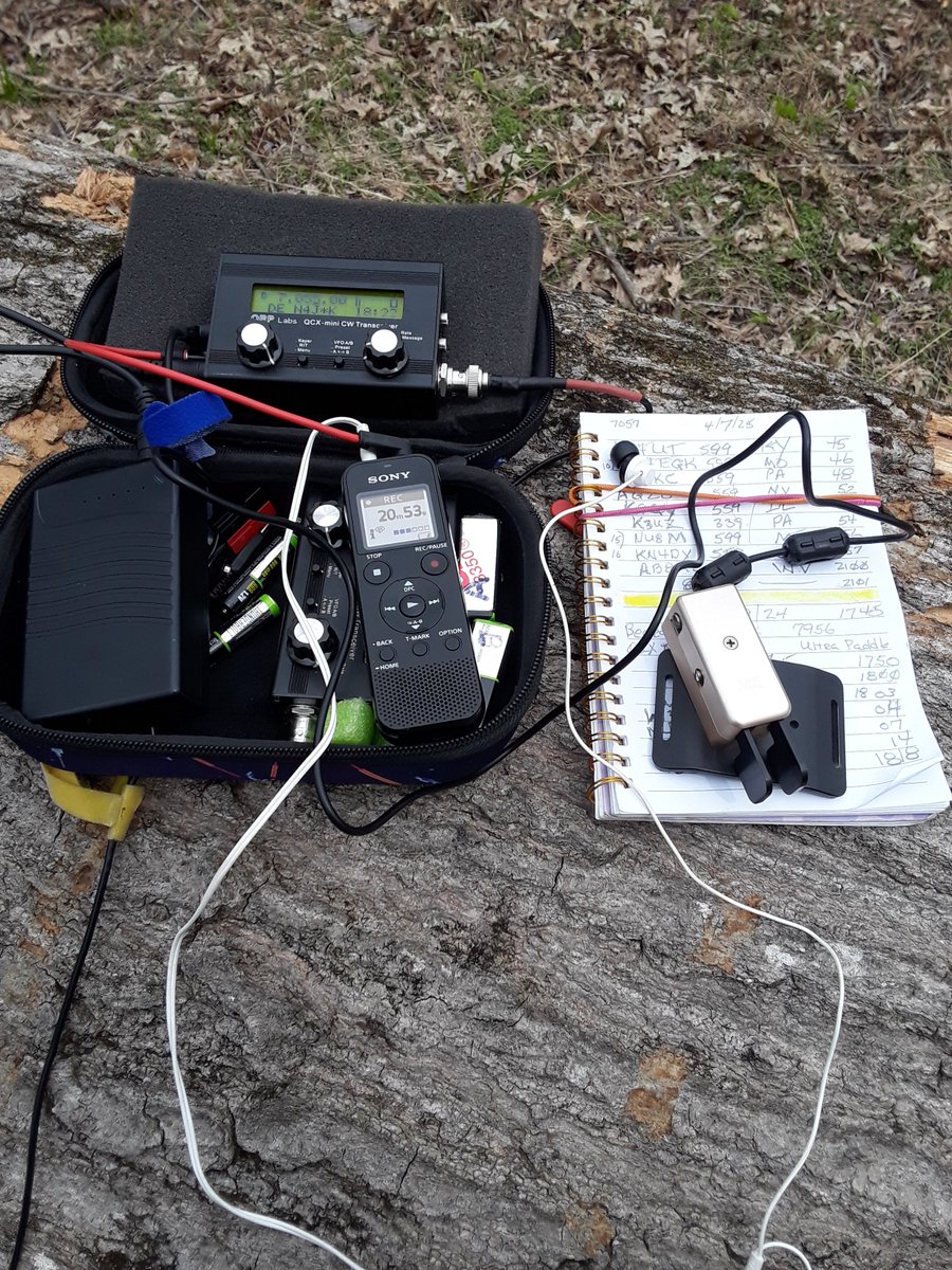 N4JAW's tweet photo. Tough day at the #POTA #parksontheair ballpark.  Used the wrong bat #QCXMini 40/20.   #Solarcycle25 24 #Aindex N4JAW  5 hits, no runs, no errors and many strikeouts.  #cw #MorseCode #AmateurRadio #HamRadio https://t.co/0CChlqysX0