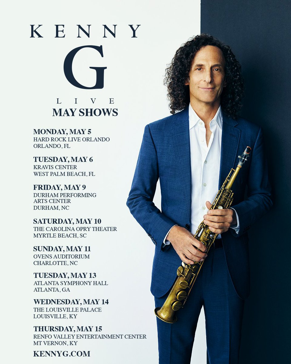 Some additional shows have been scheduled for May. Looking forward to seeing you in a city near you!  kennyg.com/events