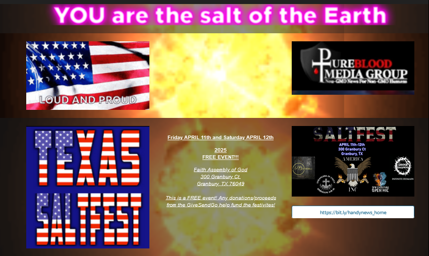 site_alpha's tweet photo. #SALTFEST #SALTFEST2025 @PureBloodMedia #media #concect #free #music #rock #America #MAGA  As @RightHandy13 said this morning, the fist event is about to get underway in a few days... LINK: https://t.co/g3YjlOrB6l https://t.co/pFF05QfnIc