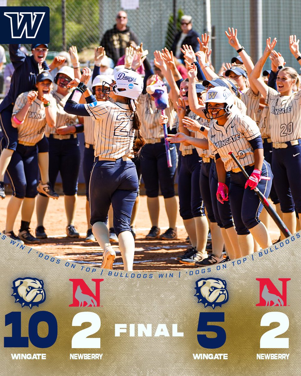Wingate Bulldogs (@wu_bulldogs) on Twitter photo ๐งน BULLDOGS SWEEP ๐งน 
<a href="/WingateSoftball/">Wingate Softball</a> moves to 16-4 in league play, rolling to a pair of dubs over Newberry! 
Kramer homered & drove in 6 runs on the day; Hobgood piled up 7 hits and scored 4 runs! 
Wins for Thomas & Robbins
#OneDog ๐งน BULLDOGS SWEEP ๐งน 
<a href="/WingateSoftball/">Wingate Softball</a> moves to 16-4 in league play, rolling to a pair of dubs over Newberry! 
Kramer homered & drove in 6 runs on the day; Hobgood piled up 7 hits and scored 4 runs! 
Wins for Thomas & Robbins
#OneDog