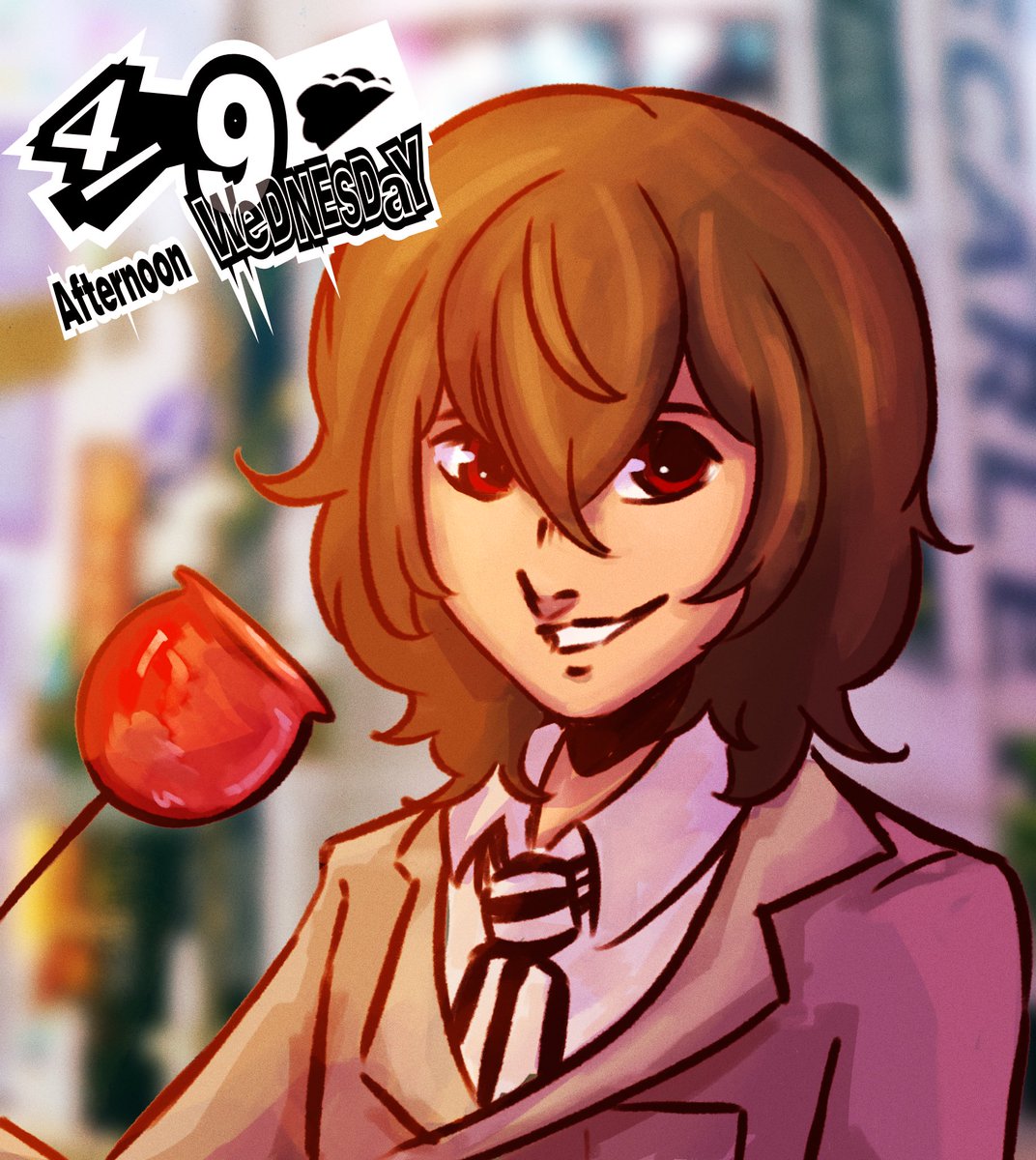 Hard on the outside and juicy on the inside, today I had ringo ame! 
Whilst the candied fruit required patience, the sweet taste was worth the wait.
The treat is simple and nostalgic!