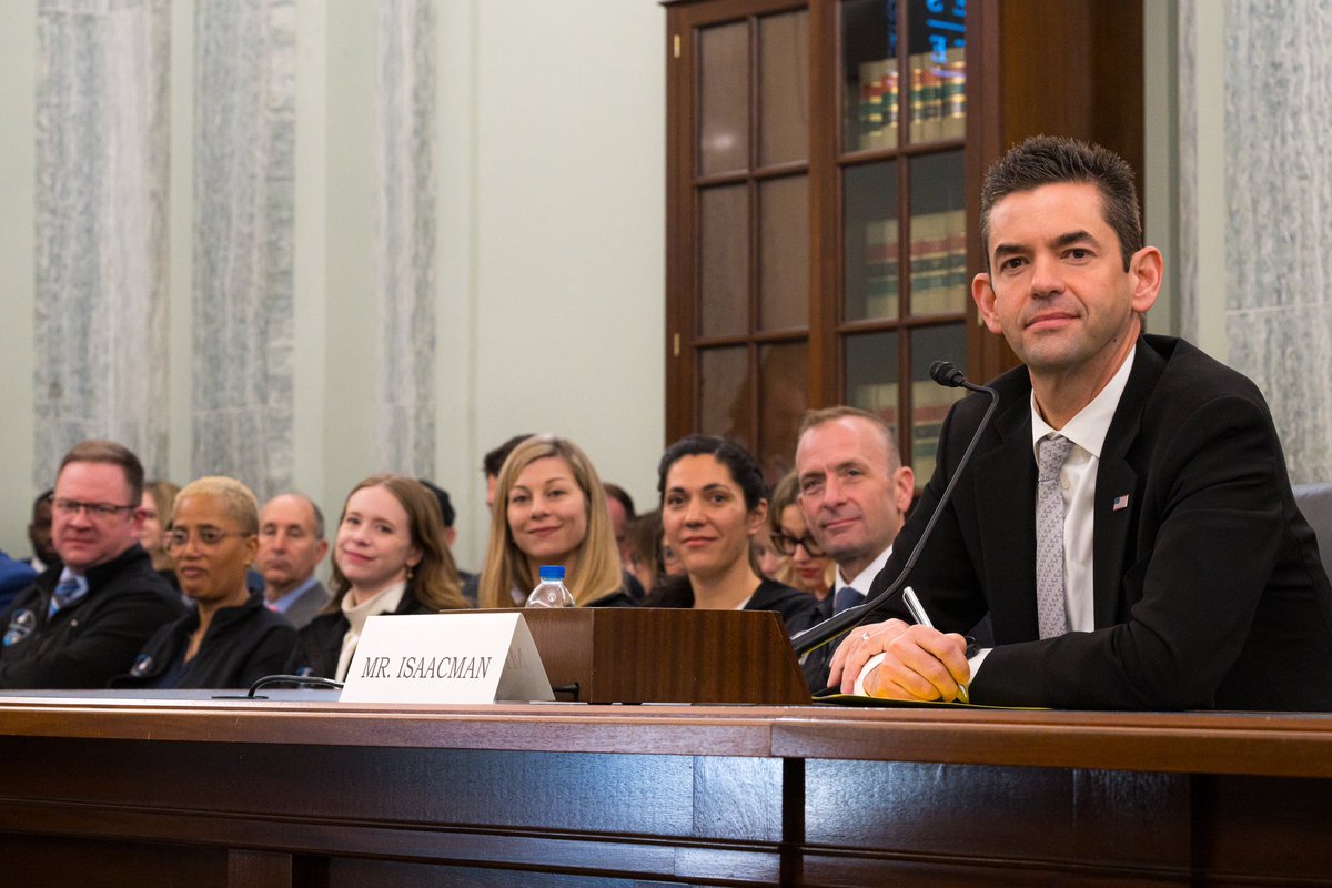The six commercial astronauts who have flown with Jared Isaacman across two missions to space — Inspiration4 and Polaris Dawn — were present to support their commander during his hearing in front of the U.S. Senate committee considering his nomination for NASA Administrator 🇺🇸