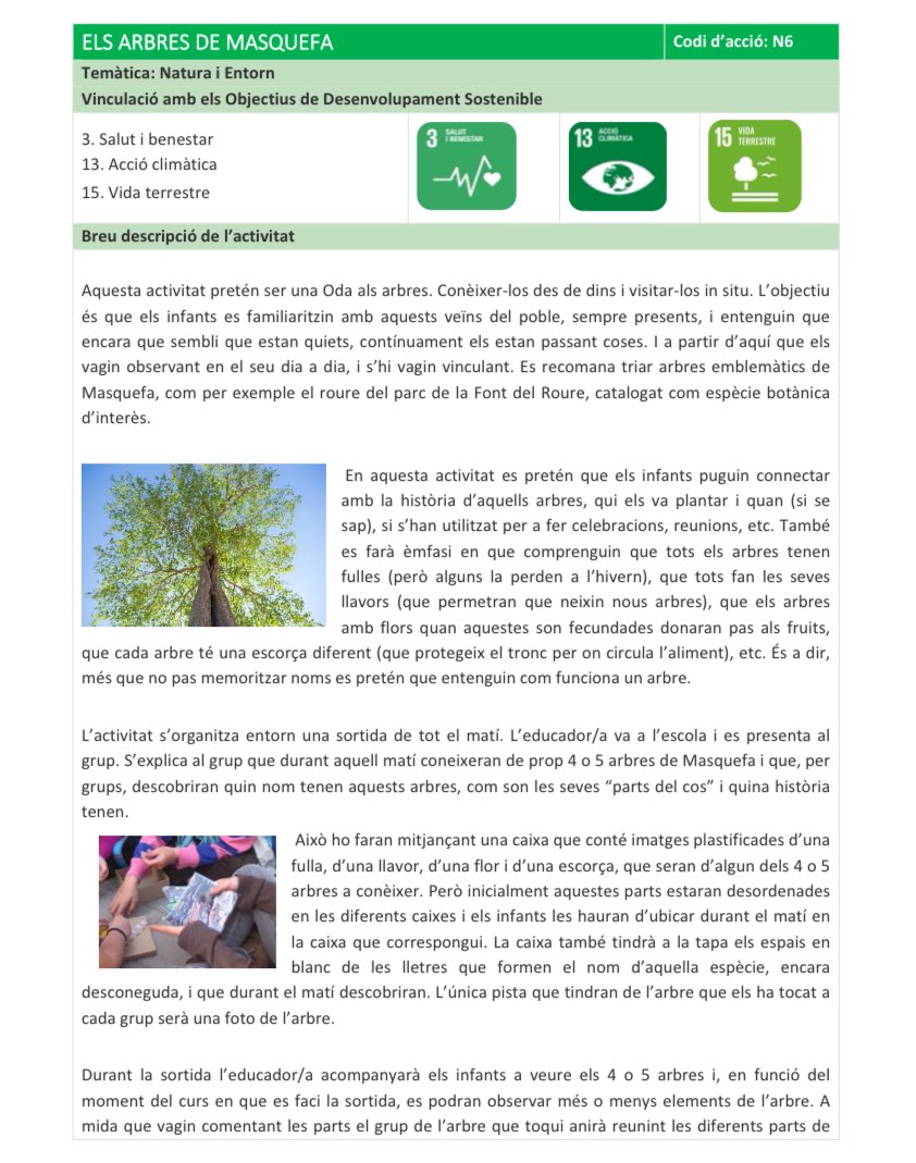 Avui els alumnes de 2n han descobert els arbres de Masquefa en una sortida del Programa d’Educació Ambiental! Fulles, escorces, enigmes i natura per aprendre a estimar el nostre entorn.
#EducacióAmbiental #Masquefa #EscolaVerda #ODS15