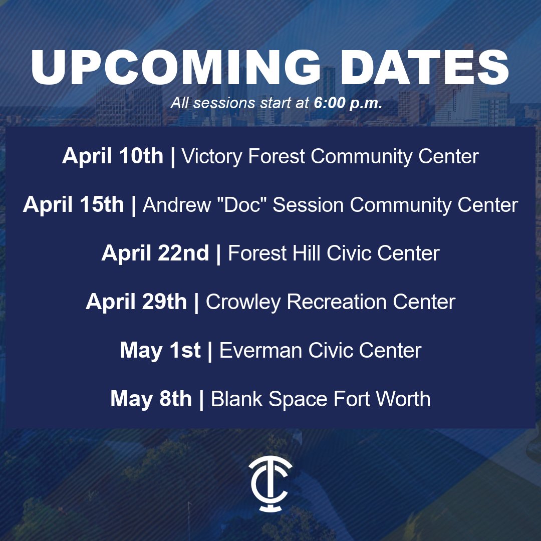Tarrant County (@tarrantcountytx) on Twitter photo Precinct 1 residents, the Community Listening Tour is underway! Join Commissioner Roderick Miles, Jr. <a href="/commishmiles/">Commissioner Roderick Miles, Jr</a> for a time of listening, sharing, and learning.
Register for FREE at tarrantcountytx.gov/commissionerpr… Precinct 1 residents, the Community Listening Tour is underway! Join Commissioner Roderick Miles, Jr. <a href="/commishmiles/">Commissioner Roderick Miles, Jr</a> for a time of listening, sharing, and learning.
Register for FREE at tarrantcountytx.gov/commissionerpr…