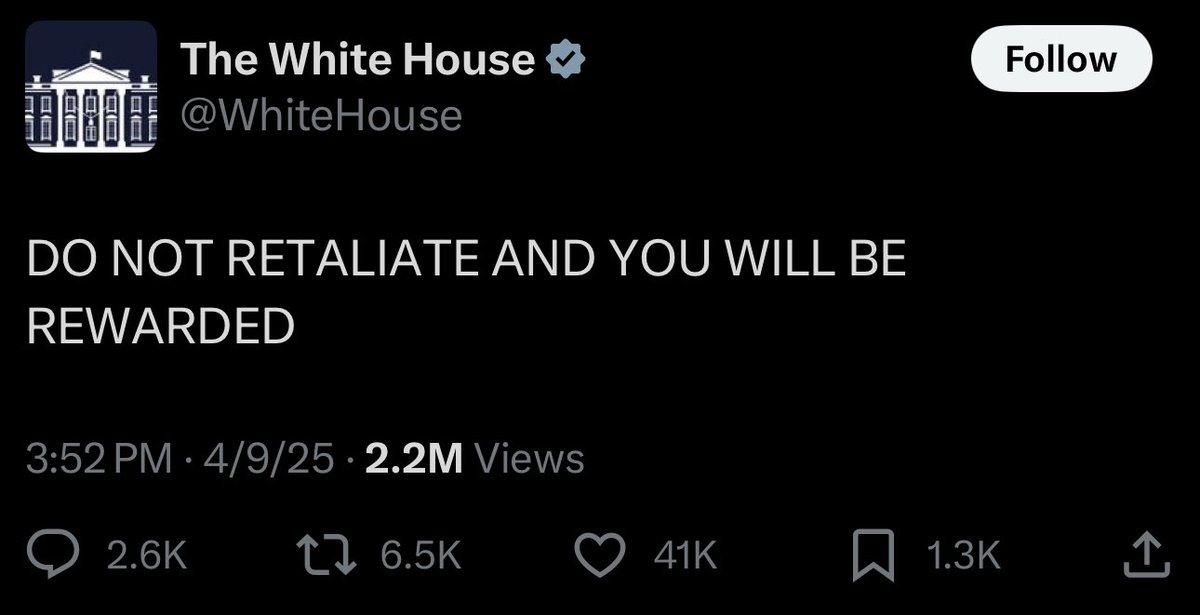 Such a weird thing for the White House to say.