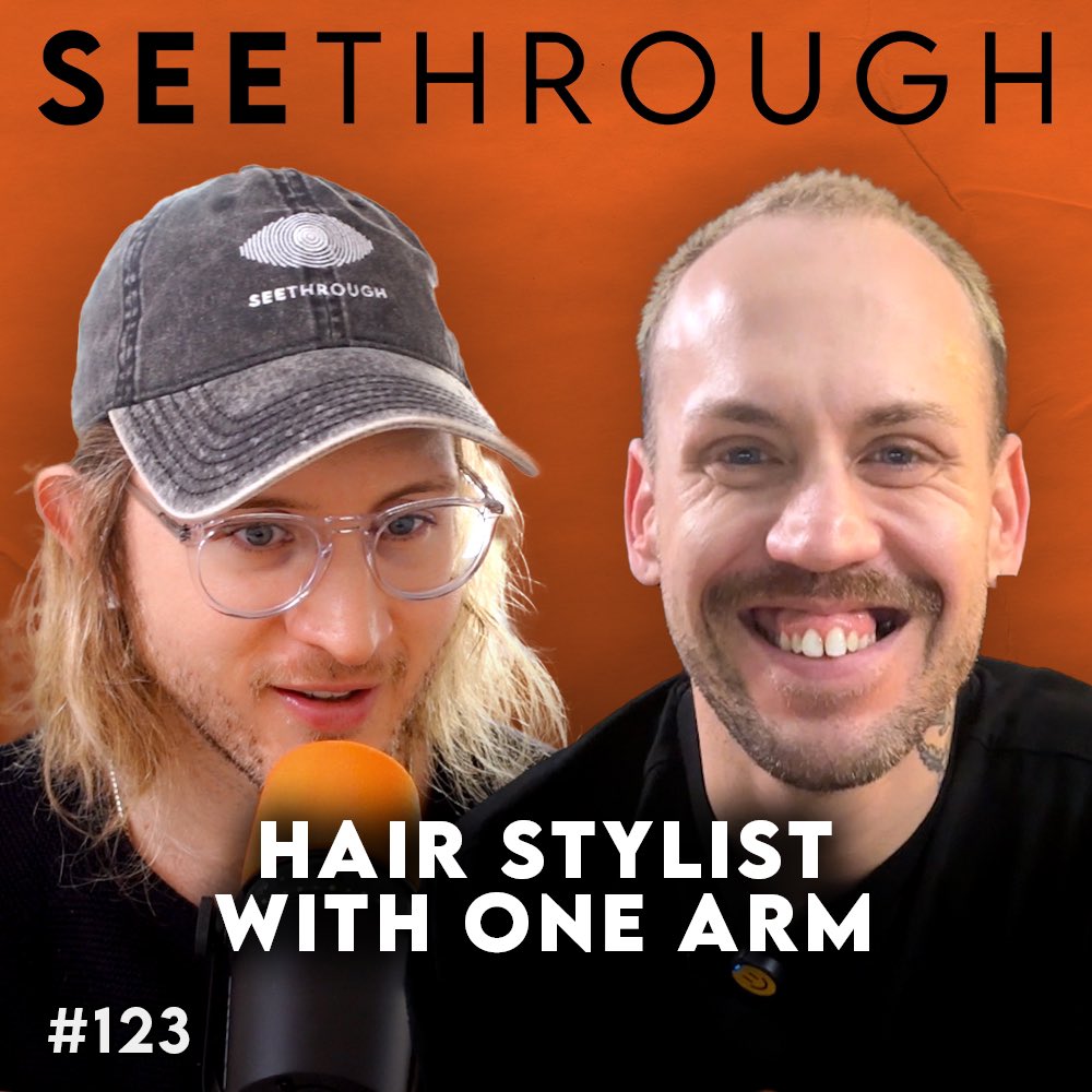 seethroughlance's tweet photo. Episode 123 | Michael Rockafellow

Listen + Watch: https://t.co/70gOhiEcJq

In this episode, Lance learns how Michael is crushing it as a hair stylist, despite living with only one arm. They also dive into how Michael overcame his drug &amp; alcohol addiction, his childhood, &amp; more. https://t.co/qoZE0QKuxN