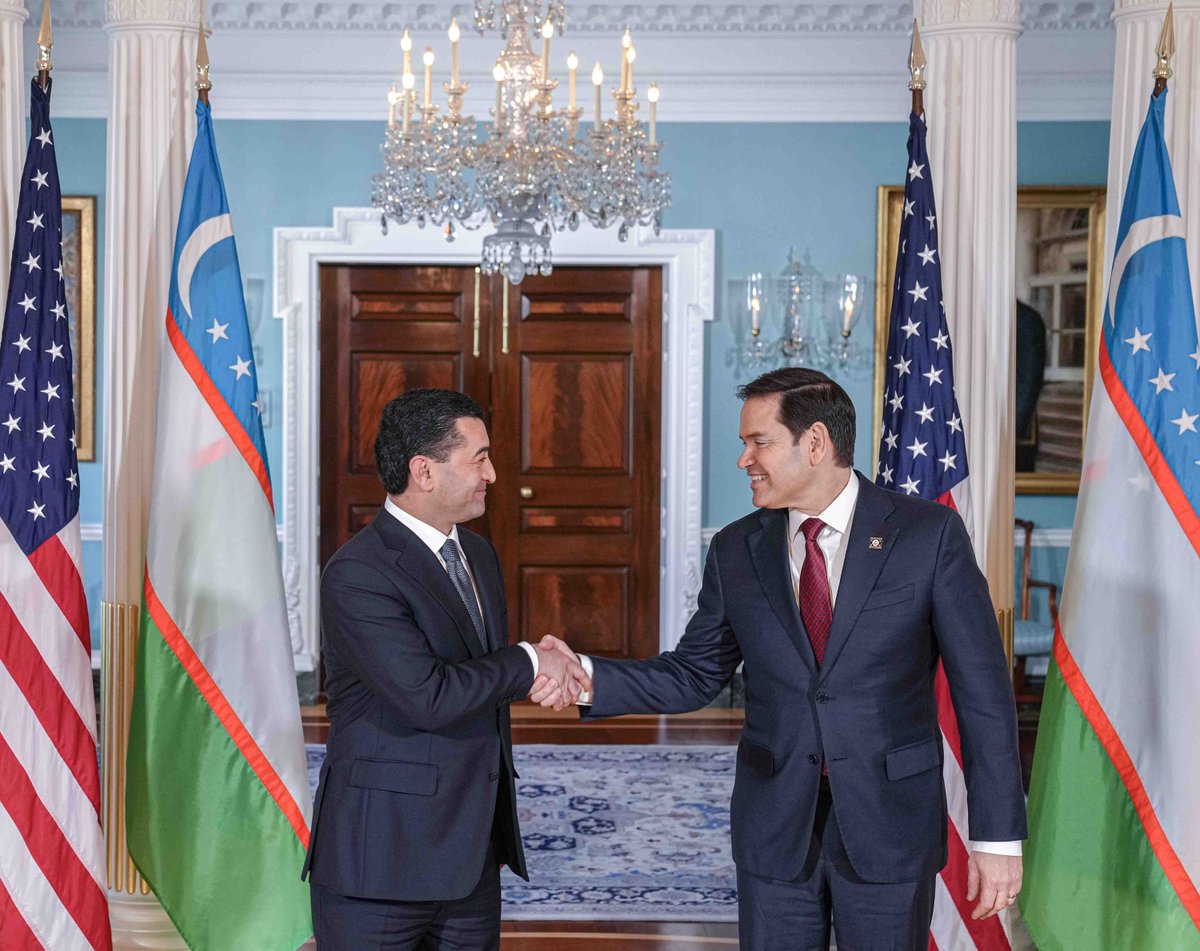 Secretary Marco Rubio (@secrubio) on Twitter photo Uzbekistan Foreign Minister <a href="/FM_Saidov/">Bakhtiyor Saidov 🇺🇿</a> has been a strong partner to us in curbing illegal immigration and helping to fight terrorism. This kind of partnership is important as we continue to put America's prosperity and security first. There’s great potential ahead for investments Uzbekistan Foreign Minister <a href="/FM_Saidov/">Bakhtiyor Saidov 🇺🇿</a> has been a strong partner to us in curbing illegal immigration and helping to fight terrorism. This kind of partnership is important as we continue to put America's prosperity and security first. There’s great potential ahead for investments