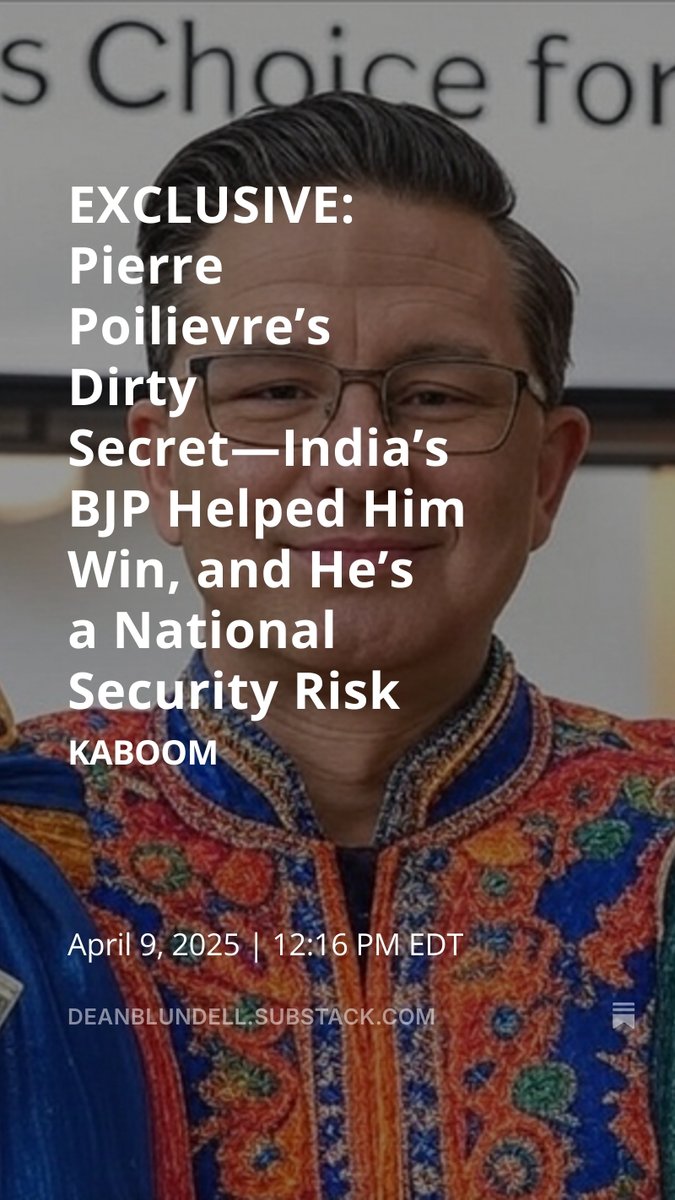 🇨🇦🧵 Global News just EXPOSED his dirty secret: India’s BJP bankrolled <a href="/PierrePoilievre/">Pierre Poilievre</a>'s 2022 leadership win, and he’s dodging a security check. Is Poilievre a national security RISK?
The Latest...👇 1/