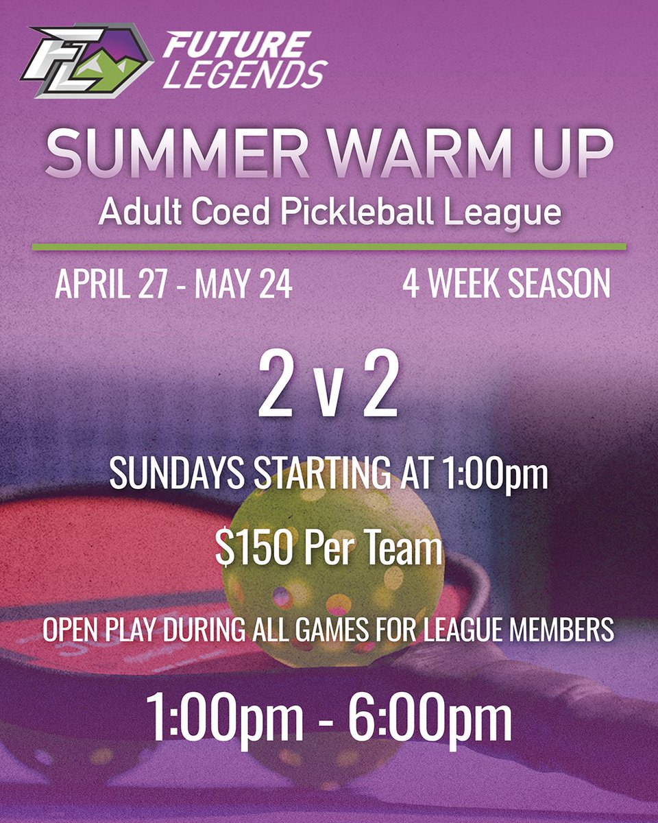 Grab a partner and meet us at the kitchen! Sign up for the Summer Warm Up 2v2 Pickleball League starting April 27th 👥 Click the link for registration and more details bit.ly/4jpLnSM