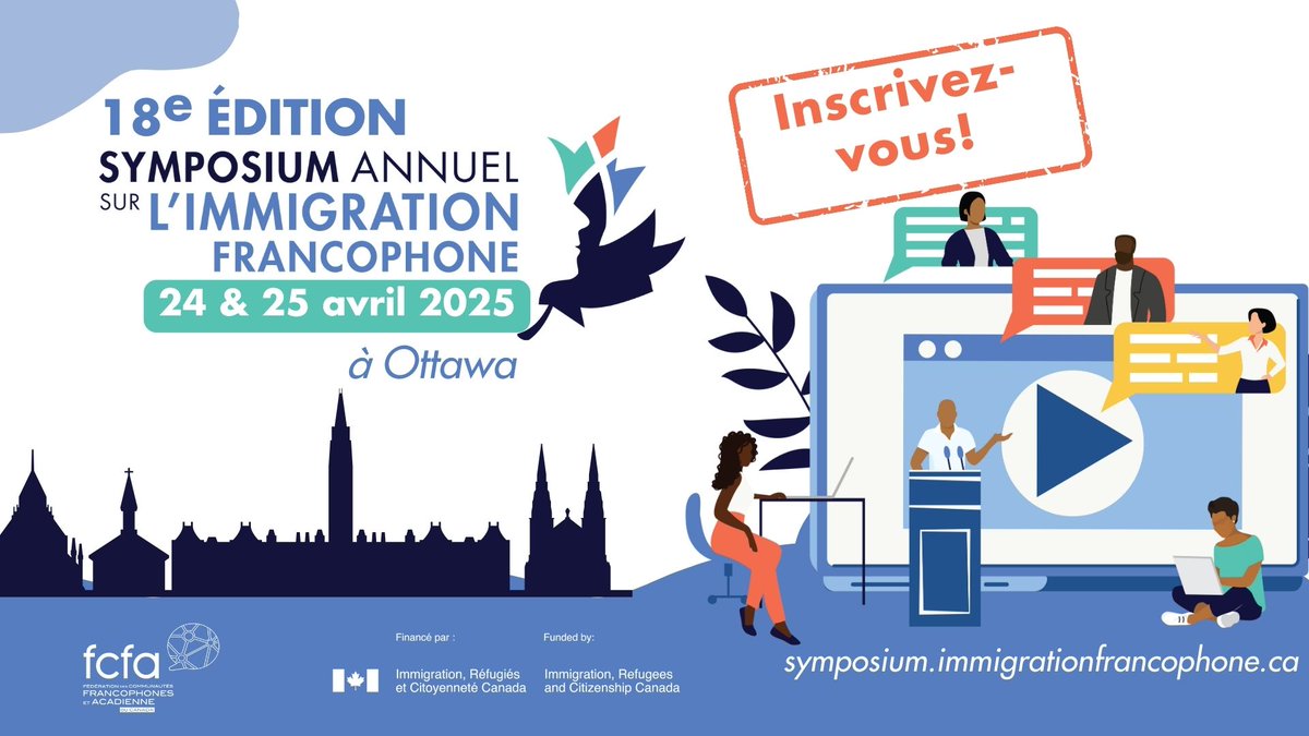 La date limite d'inscription pour le Symposium annuel sur l'#immfr a été prolongée de quelques jours ! Vous avez jusqu'au 15 avril!
Faîtes vite et ne ratez pas cette opportunité pour assister à cet évènement important pour l'immigration francophone ! 
site.pheedloop.com/event/EVEYQNAI…