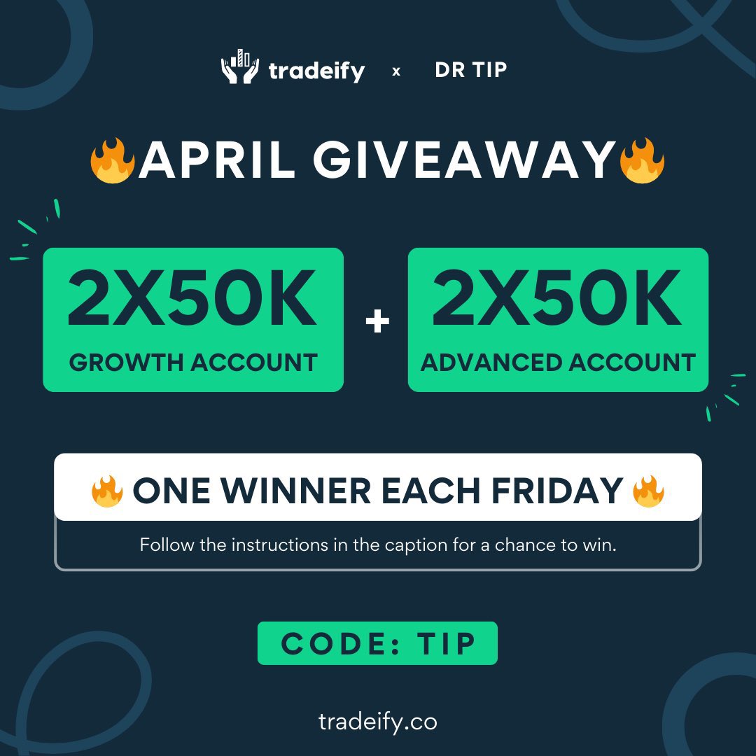 DR TIP (@1minutetip) on Twitter photo IM GIVING AWAY 3 MORE 50K ACCOUNTS IN APRIL
A WINNER EVERY FRIDAY
TO ENTER
FOLLOW 👇
1⃣ <a href="/1MINUTETIP/">DR TIP</a> , <a href="/TradeifyFunding/">Tradeifytest</a> <a href="/TradeifyTV/">Tradeify TV</a>
2⃣ LIKE THIS POST ❤️
3⃣ RETWEET POST 🔁
4⃣ TAG 3 FRIENDS
5️⃣COMMENT TIP
GOOD LUCK 🍀
$ES $NQ $GC $YM $CL IM GIVING AWAY 3 MORE 50K ACCOUNTS IN APRIL
A WINNER EVERY FRIDAY
TO ENTER
FOLLOW 👇
1⃣ <a href="/1MINUTETIP/">DR TIP</a> , <a href="/TradeifyFunding/">Tradeifytest</a> <a href="/TradeifyTV/">Tradeify TV</a>
2⃣ LIKE THIS POST ❤️
3⃣ RETWEET POST 🔁
4⃣ TAG 3 FRIENDS
5️⃣COMMENT TIP
GOOD LUCK 🍀
$ES $NQ $GC $YM $CL