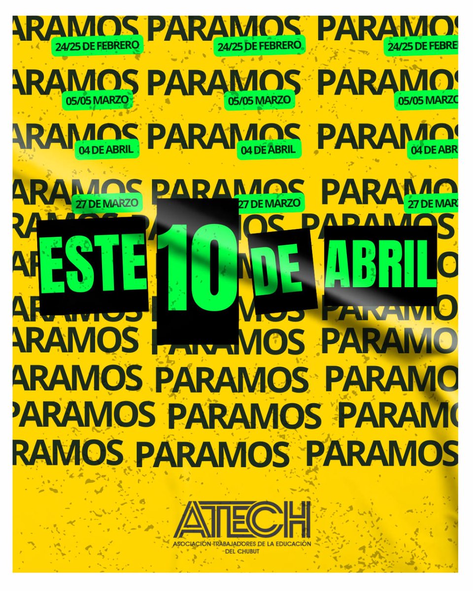 El 10 de abril  marchamos en defensa de la educación pública y este miércoles 9 de abril nos movilizaremos junto a estudiantes y jubiladxs en toda la provincia. 
Por nuestros derechos, por la educación pública, por nuestros estudiantes y jubiladxs, la docencia de Chubut para.