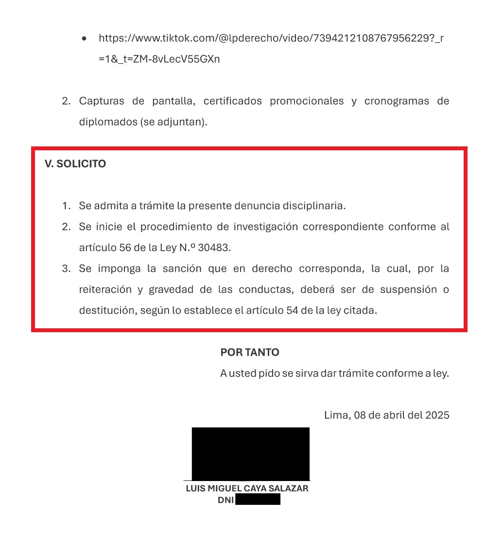 LuisMiguelCaya's tweet photo. 🚨JOSE DOMINGO PEREZ DENUNCIADO POR VIOLAR LA LEY DE LA CARRERA FISCAL🟤
Como ciudadano comprometido con la legalidad y el respeto a las instituciones, he presentado una denuncia formal ante la Autoridad Nacional de Control del Ministerio Público contra el fiscal José Domingo Pérez Gómez.
Los hechos son claros: el fiscal ha venido dictando cursos, diplomados y eventos académicos remunerados durante los años 2024 y 2025. Cuando la excepción de la Ley solo le permite "docencia universitaria".

Artículo 33.16: “Los fiscales deben dedicarse exclusivamente a su función, con excepción de la docencia universitaria a tiempo parcial (máx. 8 h/semana)”.

Artículos 46 y 47: Las infracciones pueden constituir faltas graves o muy graves, sancionables incluso con destitución.

La denuncia está en marcha. Las pruebas son públicas. Y el país lo está mirando.