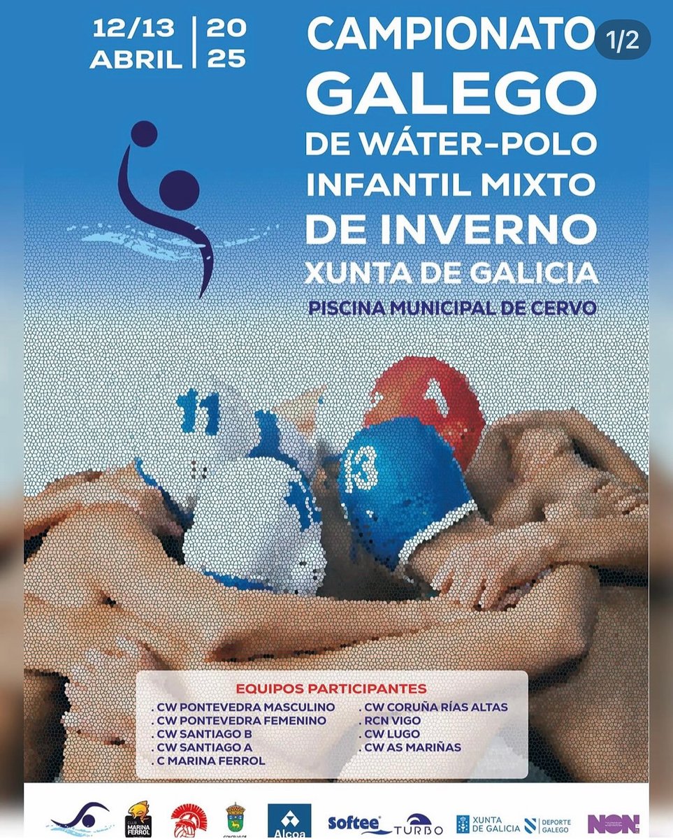 Campionato Galego de Wáter-polo Infantil Mixto de Inverno

🏆 Este 12 e 13 de abril  en Cervo.

 Piscina Municipal Olímpica de Lieiro.

O  CW SANTIAGO contara con 2 representaciones: CW SANTIAGO A e B. 

Reflejo del trabajo realizado en su cantera y del crecimiento del club.