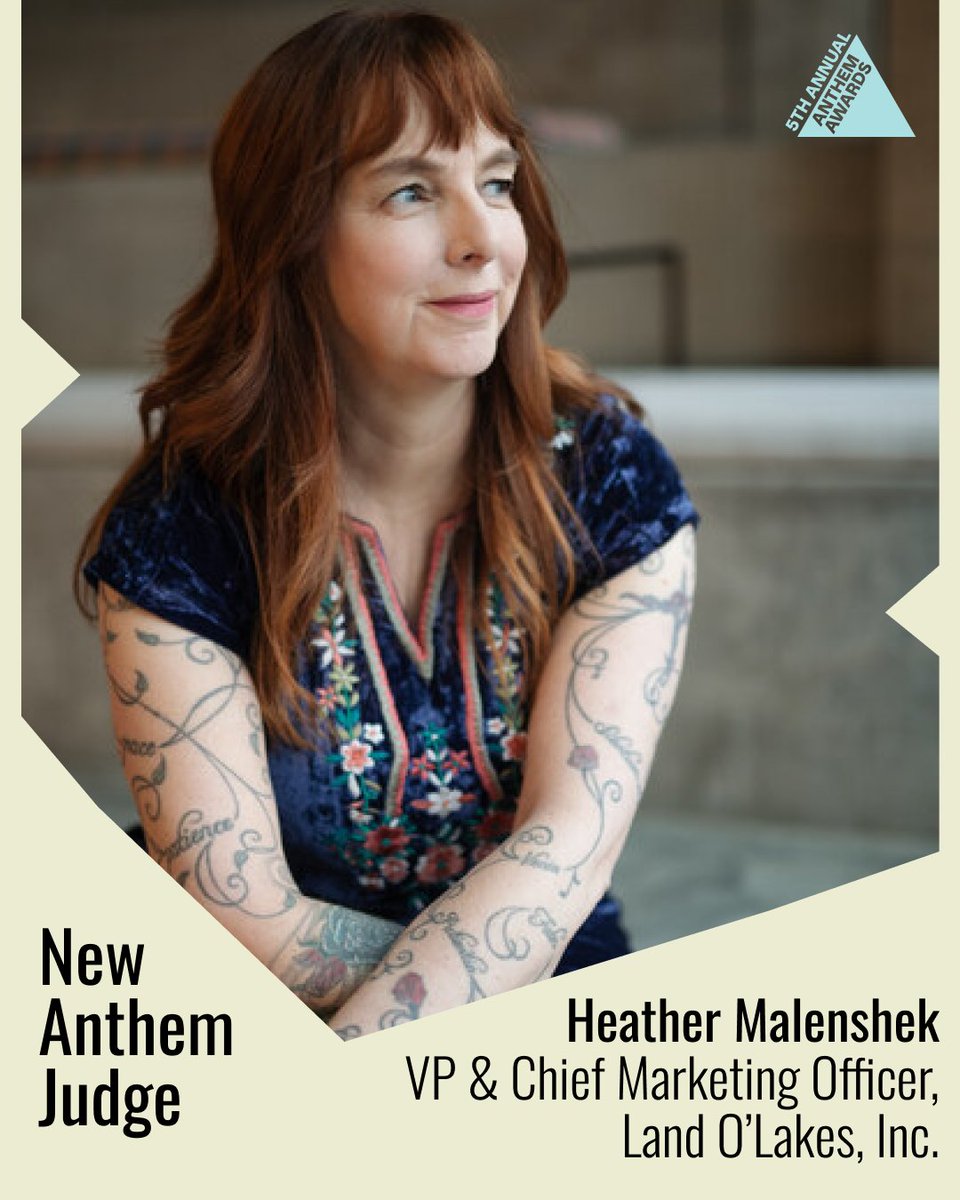 Introducing Anthem Judge, Heather Malenshek 🌟

As the VP &amp; Chief Marketing Officer of Land O’Lakes, Inc., her passions lie in helping others to fulfill their true potential in their careers and in life. 

👉 Enter the Anthem Awards by Friday, June 6th at wbby.co/44jf4R5
