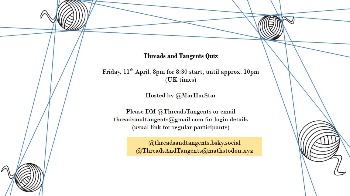 Join us on Friday for a quiz by <a href="/xiancooke/">Christian Cooke</a> , <a href="/MarHarStar/">MH*</a> , TBC, <a href="/evilloanword/">Evil Loanword</a> , TBC, and TBC!