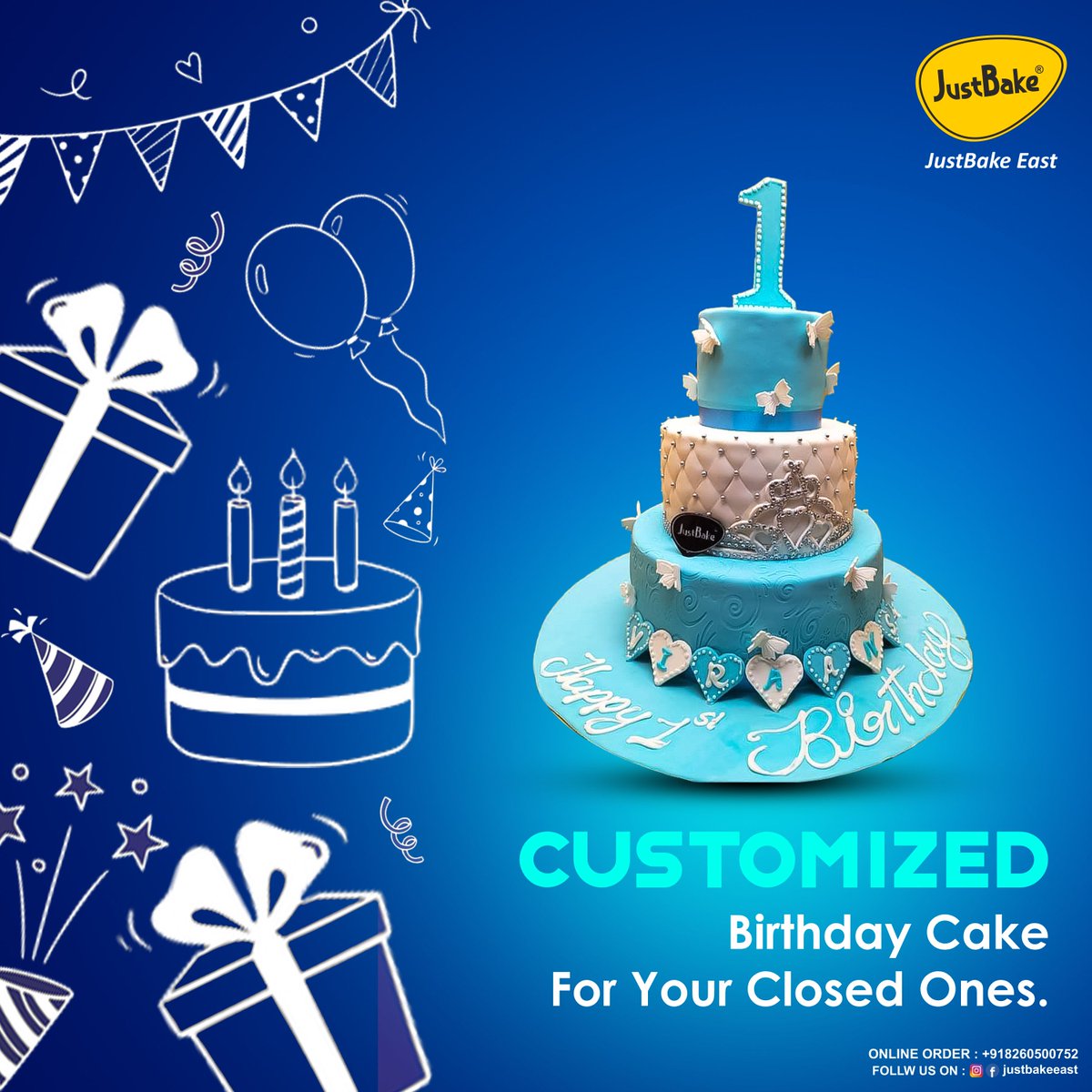 JustBakeEast's tweet photo. Make birthdays extra special with customized cakes from Just Bake – baked with love, designed for joy!" 🎂🎉

📱 Customer Care: +91 82605 00752
🌐 Order Now: https://t.co/Sq4ex9mtwL
.
.
.
#JustBake #CustomizedCakes #BirthdayDelight #CakeGoals #BakedWithLove https://t.co/pV4pAXhnzh