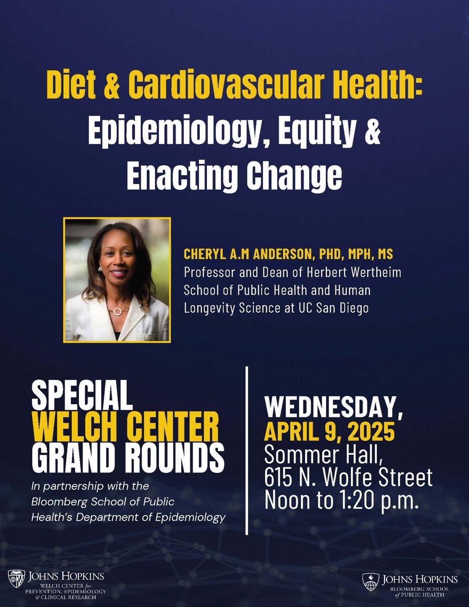 Caitlin Hicks MD, MS (@caitlinwhicks) on Twitter photo Kicking off <a href="/JHUWelchCenter/">JHU Welch Center</a> Research Day with an inspiring and courageous talk by Cheryl Anderson <a href="/UCSD/">UC San Diego</a> on Diet & Cardiovascular Health: Epidemiology, Equity &
Enacting Change.
#WCResearchDay2025
<a href="/LizSelvin/">Liz Selvin</a> <a href="/TammyBradyMD/">Tammy Brady</a> Kicking off <a href="/JHUWelchCenter/">JHU Welch Center</a> Research Day with an inspiring and courageous talk by Cheryl Anderson <a href="/UCSD/">UC San Diego</a> on Diet & Cardiovascular Health: Epidemiology, Equity &
Enacting Change.
#WCResearchDay2025
<a href="/LizSelvin/">Liz Selvin</a> <a href="/TammyBradyMD/">Tammy Brady</a>