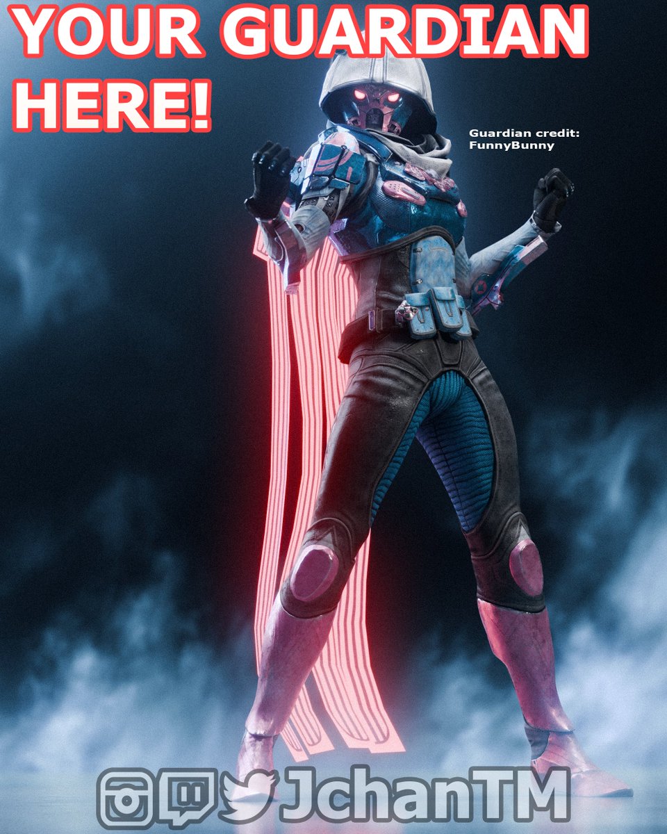🔴YCH Render Giveaway🔴

Weekly Destiny Giveaway time! We'll start sprinkling in some Warframe Giveaways eventually. Winner will be pulled on 4/12/25!

TO ENTER:
1⃣ Like and Repost
2⃣ Follow <a href="/JchanTM_/">Jchan</a> 
3⃣ Post your Guardian's Appearance Customization Screen in the comments below!