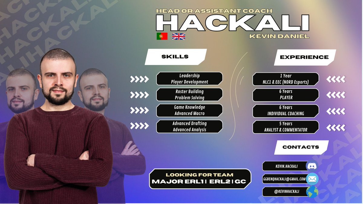 🚨 Major ERL1/2 + EEC/GC Coach LFT 🗒️

❤️ &amp; 🔄 are appreciated!

Allowed to explore paid options for Spring+. 
1 year experience with <a href="/NORDEsports/">NORD Esports</a> in NLC1 &amp; EEC. 💼
2x 🇬🇷 Championships <a href="/Par_Phoenix/">TheParagonPhoenix</a>  (36W-1L) 🏆

Work samples available. 🗒️
References? Anyone I've worked with. 🫂
