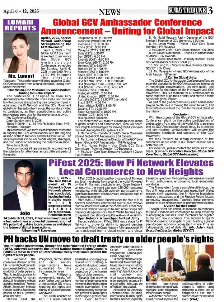 jojo102102's tweet photo. 💫💫💫PI NETWORK NEWS :  Pi Network: Together, we shape the financial future!   

Sunday Tribune Issue 36 (April 6-12, 2025) features two must-read articles from Doris Yin and Mr. JoJo, igniting inspiration for the Pioneer community!  

💫Ms. Doris Yin – A call for unity to ensure Pi’s success
Doris, founder of Global GCV Movement, stresses: Pioneers don’t need leaders—they need financial freedom! GCV is our collective effort, but global recognition demands unity and collaboration with Core Team. “Trust yourself, do your research, and let’s build Pi’s prosperous future together!” Doris urges.  

💫💫Mr. JoJo – PiFest 2025 elevates local commerce
PiFest 2025 (March 14-21) made history with 125,000 merchants, 1.8M Pioneers exploring via Map of Pi, and 45,000 reviews boosting trust. JoJo declares: With Open Network, Pi transcends celebration—it's a global transaction platform taking local commerce to new heights!  
 Full articles: [https://t.co/JMIW8b9ybq]  
  💪Pioneers, let’s act to make Pi Network a reality! What do you think of this message? Share below! 👇  
#PiNetwork #PiFest2025 #GlobalGCV #PioneerPower💫💫💫
------------------------------------------  
🥰 P.S.: The Global GCV Core Team invites all Pioneers to join us in building a strong and thriving Pi Network ecosystem! Let’s work together to make GCV a reality!  
📢 Join the group on Telegram here: [https://t.co/37kYLHWyri]
------------------------------------------  
👉 Please Like, Share, and Comment to support Pi's rapid growth! Thank you! 🥰  
@PiCoreTeam #PiNetwork @dorisyincpa @lurima_pi @NoncePadja @MoretopMovie @mousaviradmajid @oliverndati @Patrick198117 @YemenPi @Kamraniyan @lnfsliyong @unnvictor @AbiolaCherif @HerineMako37549 @almoheb100100 @Lowcupking @dannierche80682 @Xichen164652 @edieralonso79 @kaserekatresor1 @rameshb_shetty @dkdigitalcash @hoda4481 @ange_expedit @spirituelegitmn @ugurkadifeci