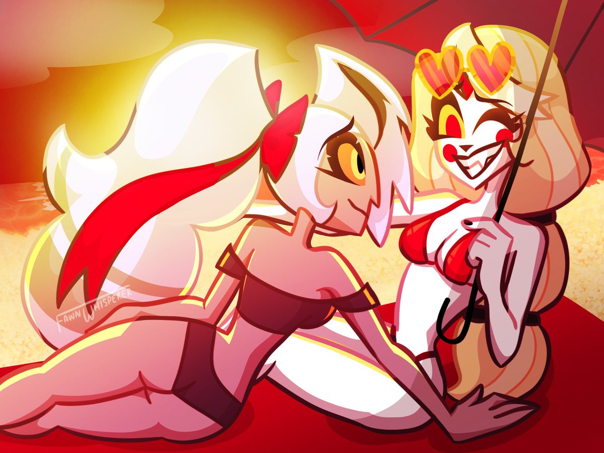 Bit late to the party but better late than never :3
For #ChaggieWeek2025 
Day 2: Beach 🌅⛱️
.
.
#HazbinHotelCharlie #HazbinHotelVaggie #chaggie #HazbinHotel