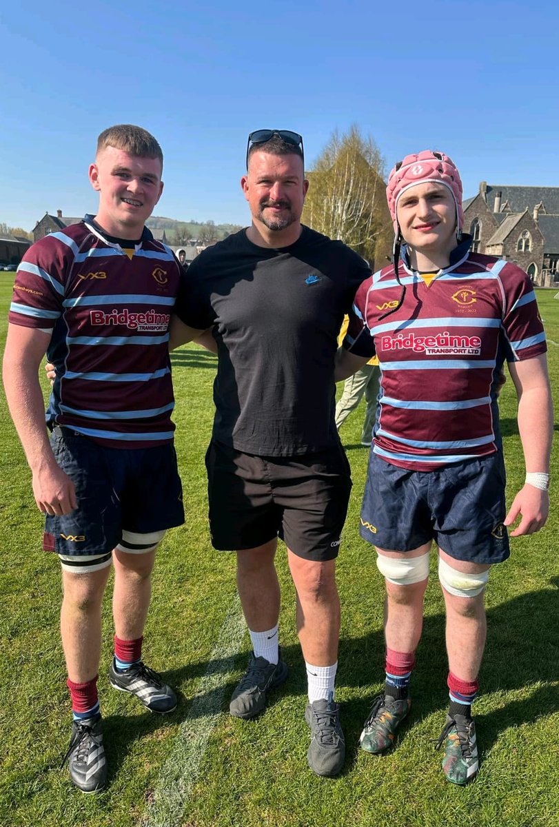 A fantastic game to watch, <a href="/CrawshaysRugby/">Crawshay’s Rugby Club</a> running out 42 - 17 winners against Welsh Independent Schools, with Finley &amp; Zac both crossing the whitewash for a #MeatPie🥧 👌🏻

Great image of all three Merthyr boys, pictured alongside Denver (Youth Head Coach).

#YoungIronmen🖤💛💚