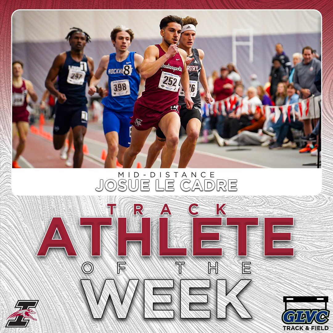 GLVCsports's tweet photo. 🎽 #GLVCtrack &amp; 𝙁𝙄𝙀𝙇𝘿 𝙈𝙀𝙉'𝙎 𝙒𝙀𝙀𝙆𝙇𝙔 𝘼𝙒𝘼𝙍𝘿𝙎

𝘛𝘙𝘈𝘊𝘒: Josue Le Cadre, @UIndyAthletics 
𝘍𝘐𝘌𝘓𝘋: Aidan Hayes, @TrumanAthletics 

🔗 https://t.co/K0DY9C3RiN https://t.co/wYHtt8KwW3
