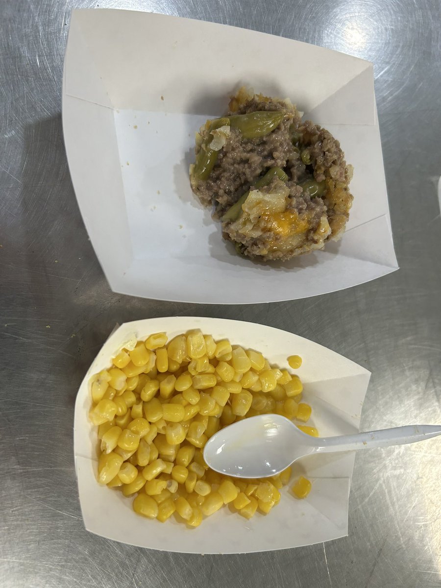 This is a bitter sweet text. Last time I get to serve in our amazing cafeterias. Thank you Jami, Sarah, McDonald elementary and SODEXO. It was an amazing journey. Always a hairnet. Plus an amazing benefit on the last day: tater tot casserole!❤️🥲