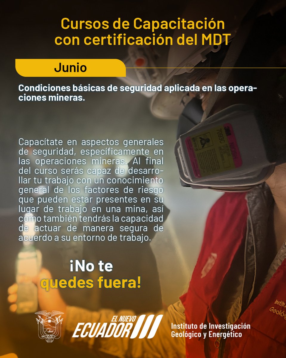 IIGE_Ec's tweet photo. 📌👩🏻‍🏫
El Instituto de   Investigación Geológico y Energético te invita a ser parte de nuestros  programas de capacitación.
#IIGECapacita
Conoce nuestra oferta   2025: https://t.co/gxEmX7cMEK https://t.co/AXAQrHC9Jk