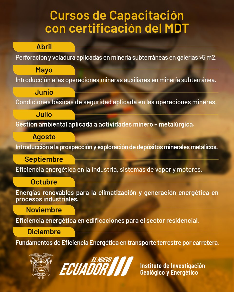 IIGE_Ec's tweet photo. 📌👩🏻‍🏫
El Instituto de   Investigación Geológico y Energético te invita a ser parte de nuestros  programas de capacitación.
#IIGECapacita
Conoce nuestra oferta   2025: https://t.co/gxEmX7cMEK https://t.co/AXAQrHC9Jk