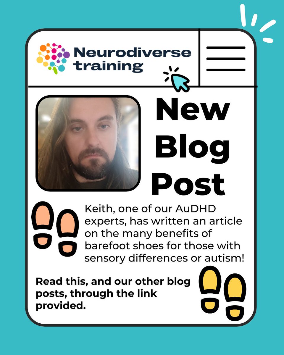 LorenSnow_'s tweet photo. One of our AuDHD experts, Keith, has written an article for us!

For those with sensory processing differences, barefoot-style footwear can make going out and about much easier! To learn why, and to see our other blog posts, use the link below! 

https://t.co/WYCTqcKzvX

#Autism https://t.co/SrZKwuMSHi