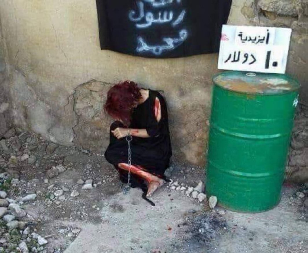 AzatAlsalim's tweet photo. 7,000 Yezidi women were kidnapped, raped and sold by lSlS in Iraq and Syria being non MusIims.

Not a single MusIim protested! https://t.co/NresRAnp2L