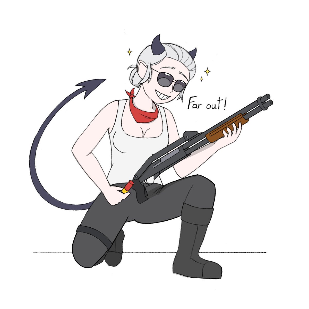 Justice found a shotgun, Beel better watch out!
#Helltaker #Helltakerfanart