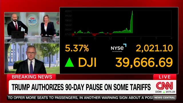 i wonder who Trump told about his tariffs pause in advance 🤔 would've been very lucrative information to have