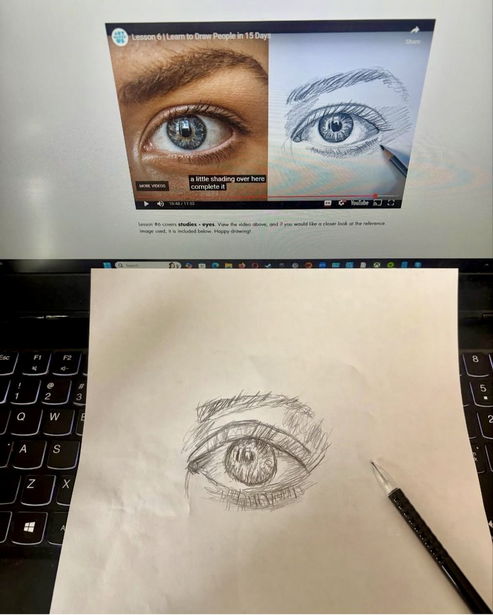 _artmakesus_'s tweet photo. Mark Rodriguez has been putting in the work, and look at that eye! 👁️ Our Learn to Draw People in 15 Days course is guiding him every step of the way. Want to level up your skills? Explore our library of video courses and start creating today! #drawingcourse #learntodraw https://t.co/sEzhjQ0one