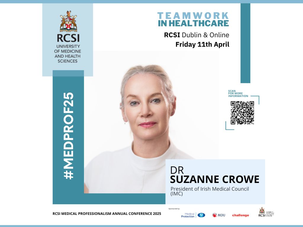 RCSI_MedProf's tweet photo. #MedProf25 Speaker Spotlight- @itsthatgirlsuzi is President of @MedCouncilIRL &amp; a board trustee for three charities, the @Downsyndromecen ,@IrelandCheshire  and @LGBT_ie .We look forward to her Lecture-'Keeping it Kind' on Friday. 

For more info/register: https://t.co/FcNsyXXE63 https://t.co/7V7mwvsM95