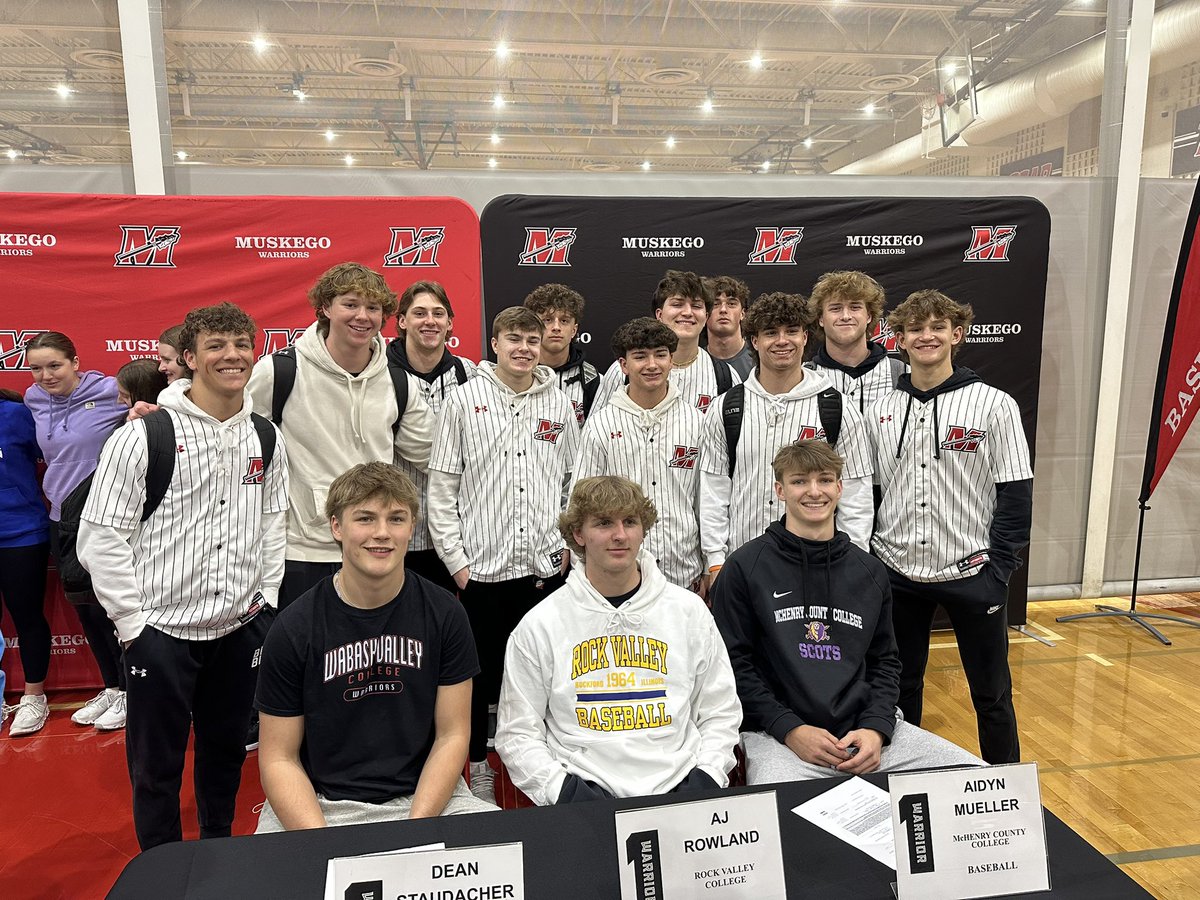 Muskego HS Baseball (@baseballmuskego) on Twitter photo Congratulations to 3 of our Seniors for signing to play JuCo next year! We are proud of you!
<a href="/DeanStaudacher/">Dean Staudacher</a>- Wabash Valley
<a href="/AjRowland14/">Aj Rowland</a>- Rock Valley
<a href="/mueller_aidyn/">aidyn mueller</a>- McHenry County Congratulations to 3 of our Seniors for signing to play JuCo next year! We are proud of you!
<a href="/DeanStaudacher/">Dean Staudacher</a>- Wabash Valley
<a href="/AjRowland14/">Aj Rowland</a>- Rock Valley
<a href="/mueller_aidyn/">aidyn mueller</a>- McHenry County