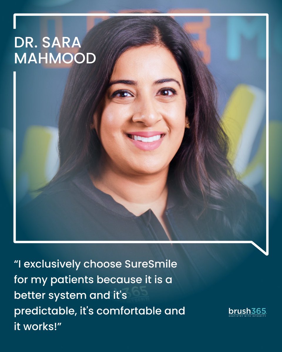 Why does Dr. Sara Mahmood choose SureSmile? Because it works. It’s predictable, comfortable, and delivers consistently amazing results. Trust the expert recommendation to achieve your best smile. 😄 Ready to get started? Book your consultation today!

brush365dental.com/location/#book…