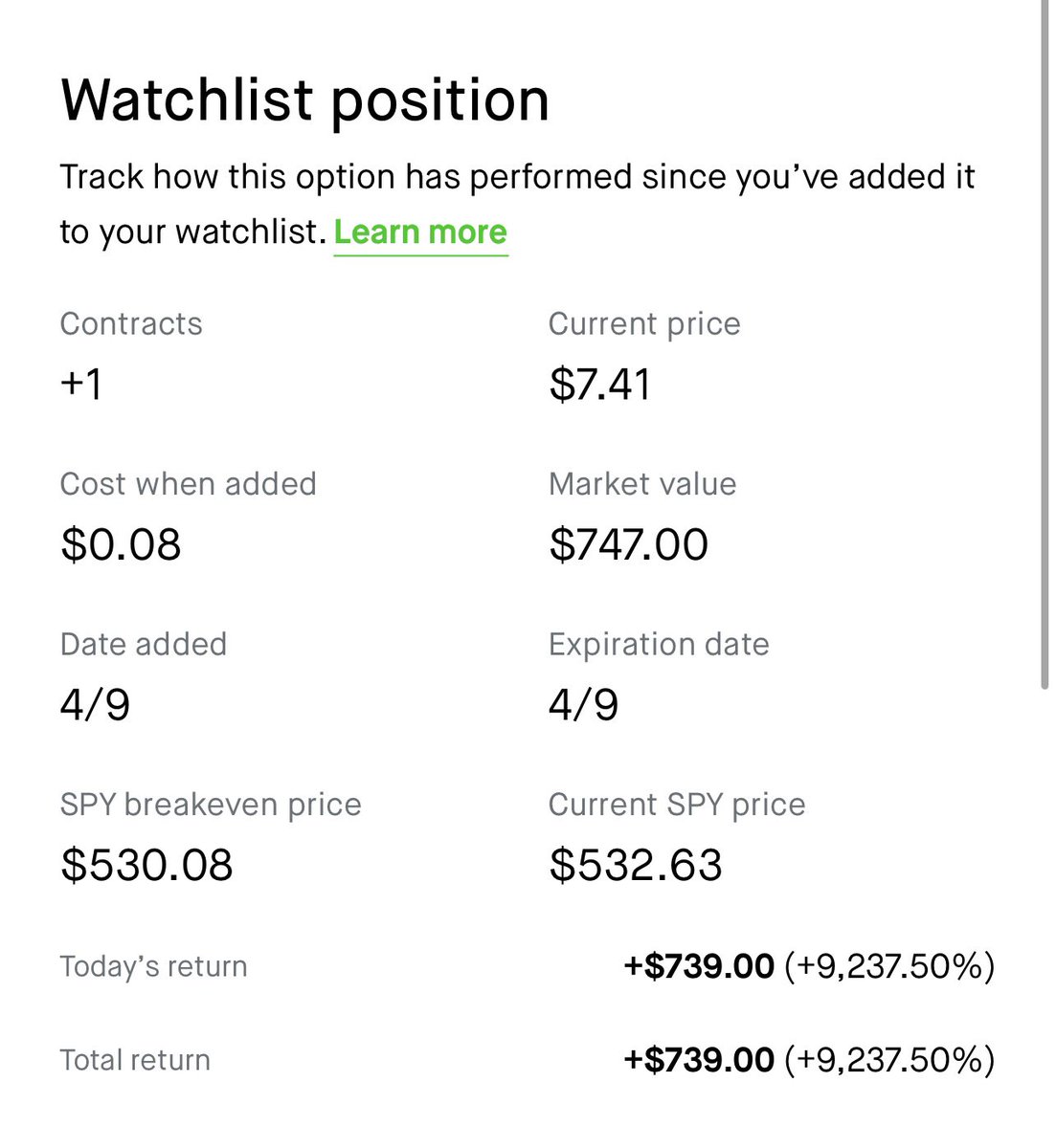 bbyskele's tweet photo. i made some money after going mia from trading and then got day trade restricted and my watchlist for today was up 9,000% 😭 https://t.co/Rh3DDHUjXt