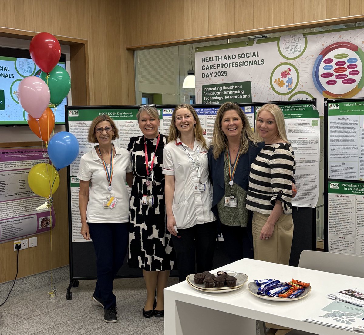 TheNeuroPhysios's tweet photo. #HSCPDay2025 @ the NRH a great place to celebrate the collaboration of the many #HSCP disciplines in rehabilitation. @OliveLennon1  NRH Academic Lead gave a short but superb presentation focused todays theme Innovation Embracing Technology, Research, and Evidence https://t.co/RD0YGViWkM