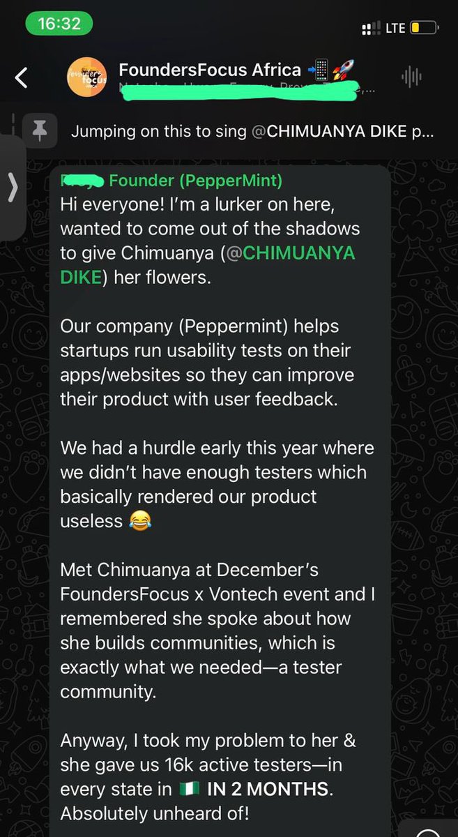 ChimuanyaDike's tweet photo. A convo at a female founders hangout led to real growth.

Peppermint reached out to ask about MugenicStride’s services. They had no tester community &amp; needed to launch.

In 2 months we delivered.

Also 1,986+ in tester Telegram.

Using community posts &amp; micro-influencing.

#MGS https://t.co/dOuvKJu0Uh