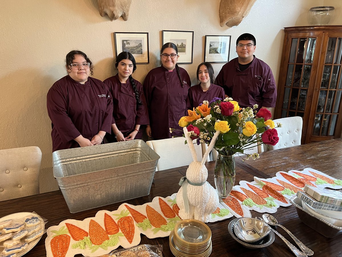 4/3/25 Students catered an event &amp; made flower arrangements &amp; food. The food was a Bacon Ranch Pasta Salad, Mandarin Orange Salad, Homemade Crustinis, Deluxe Cookies, Fruit Tray, Sausage Balls &amp; hot pretzels. The students also were able to see Sushi made @ Atan Sushi Restaurant.