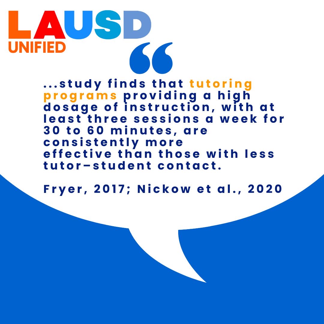 LAUSD_Achieve's tweet image. #tutoringworks #acceleratelearning #launified #beyondlimits ⁦@LASchools⁩